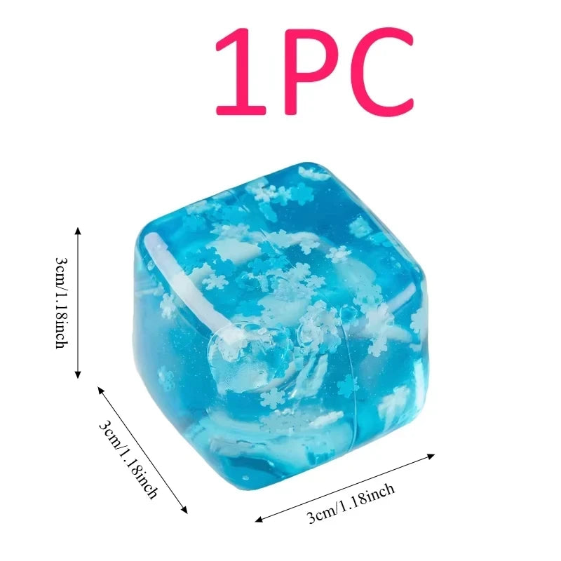 Squishy Snowflake Ice Cube Fidget Toy