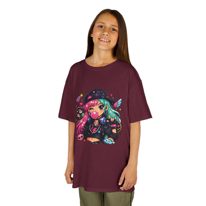 Kids Anime Gamer Tee — Colorful Kawaii Girl Graphic