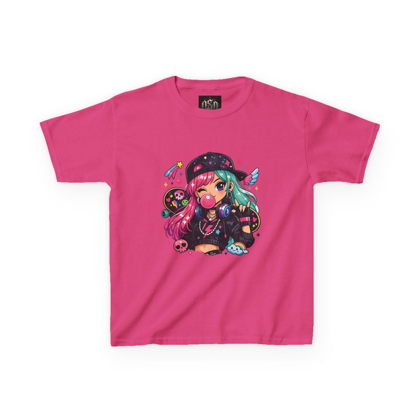 Kids Anime Gamer Tee — Colorful Kawaii Girl Graphic