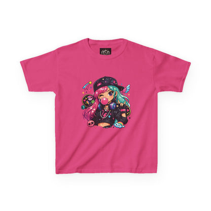Kids Anime Gamer Tee — Colorful Kawaii Girl Graphic