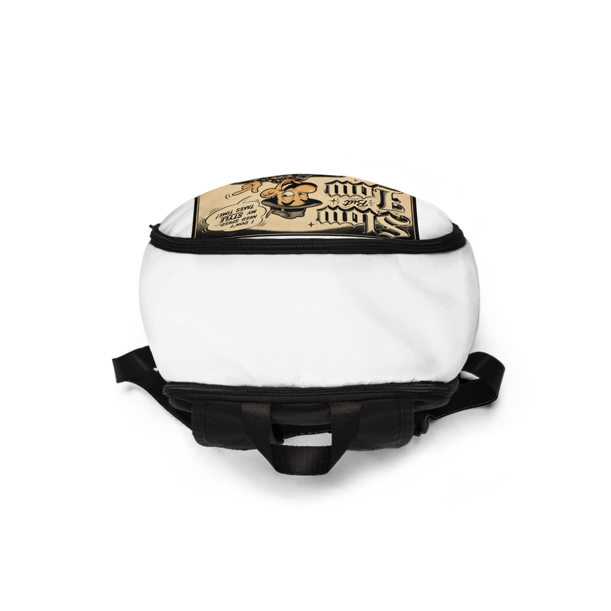 Lowrider 'Slow and Low' Fabric Backpack — Retro Car Art Streetwear Bag