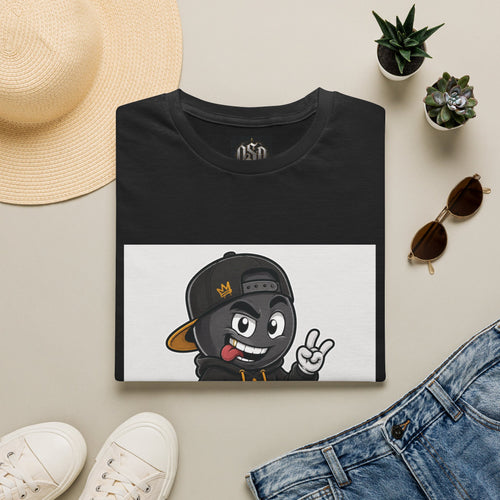 Character Graphic T‑Shirt — Cartoon Peace Sign Streetwear Tee