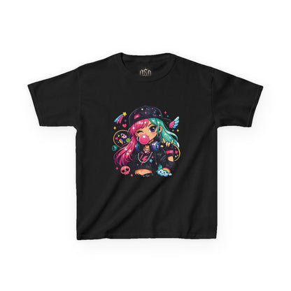 Kids Anime Gamer Tee — Colorful Kawaii Girl Graphic