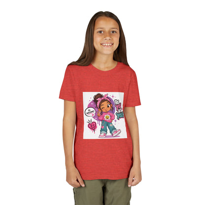 Youth Tee — "Be You Be You" Cute Empowerment Girl Graphic T-Shirt