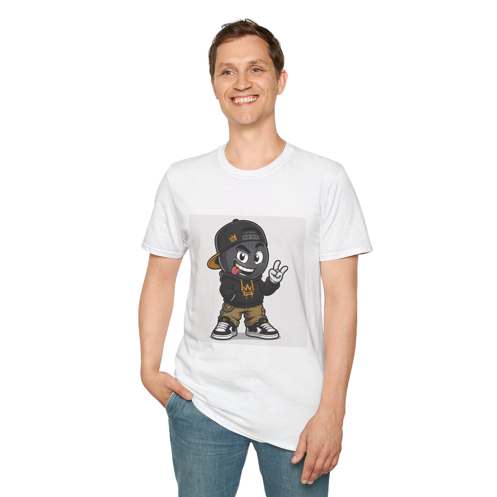 Character Graphic T‑Shirt — Cartoon Peace Sign Streetwear Tee