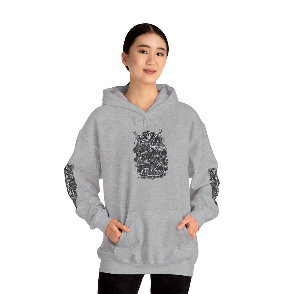 Las Vegas Raider Hoodie — Raider Graphic Pullover with Sleeve Art