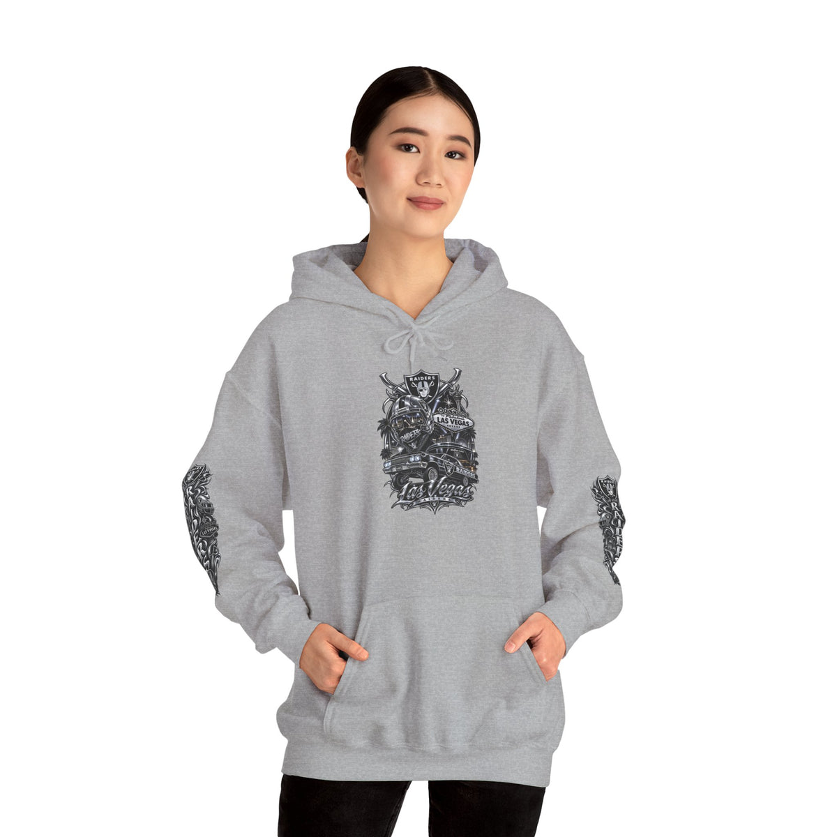 Las Vegas Raider Hoodie — Raider Graphic Pullover with Sleeve Art
