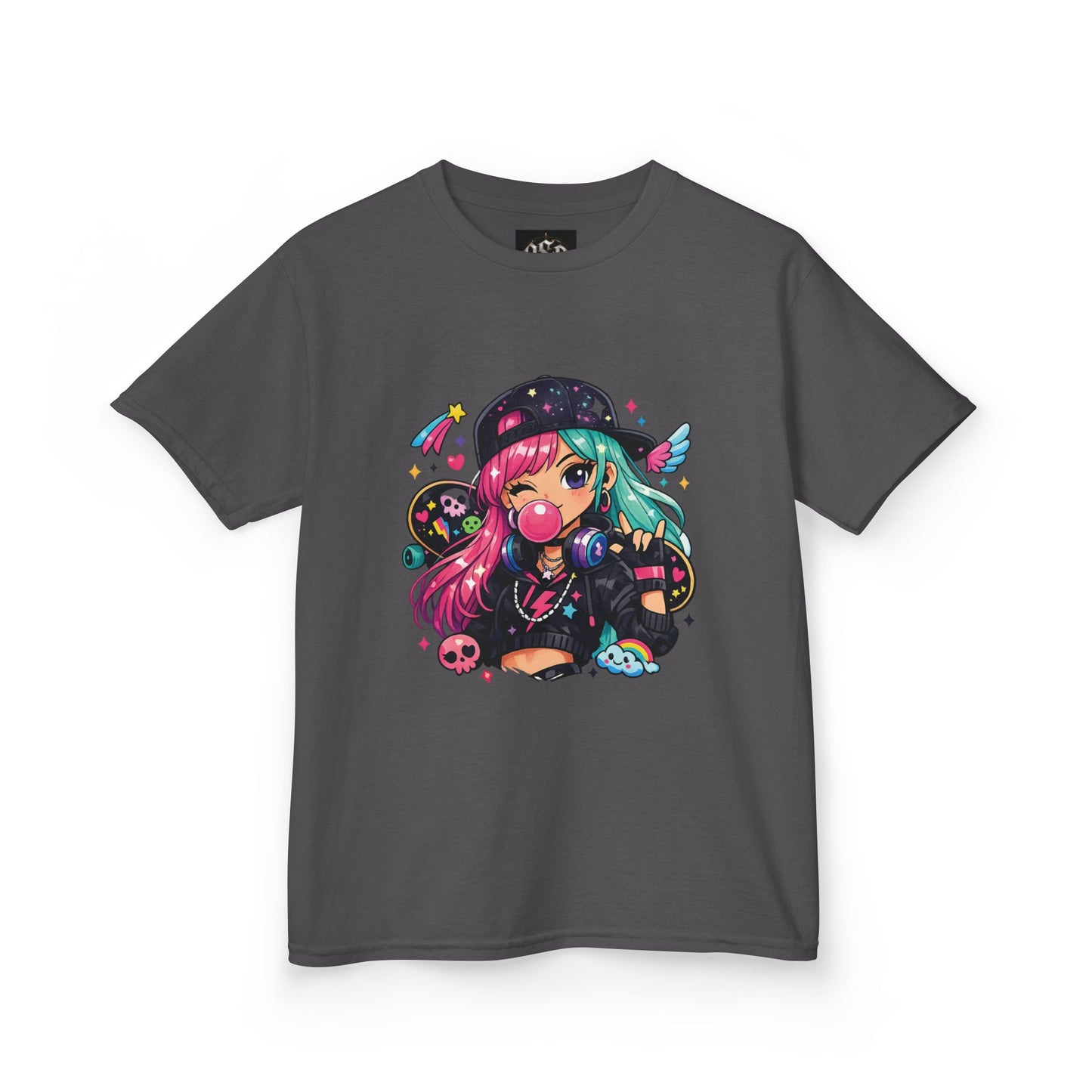 Kids Anime Gamer Tee — Colorful Kawaii Girl Graphic
