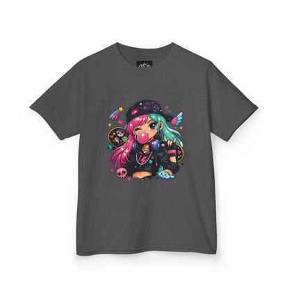 Kids Anime Gamer Tee — Colorful Kawaii Girl Graphic