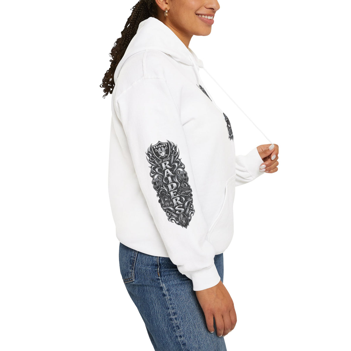 Las Vegas Raider Hoodie — Raider Graphic Pullover with Sleeve Art