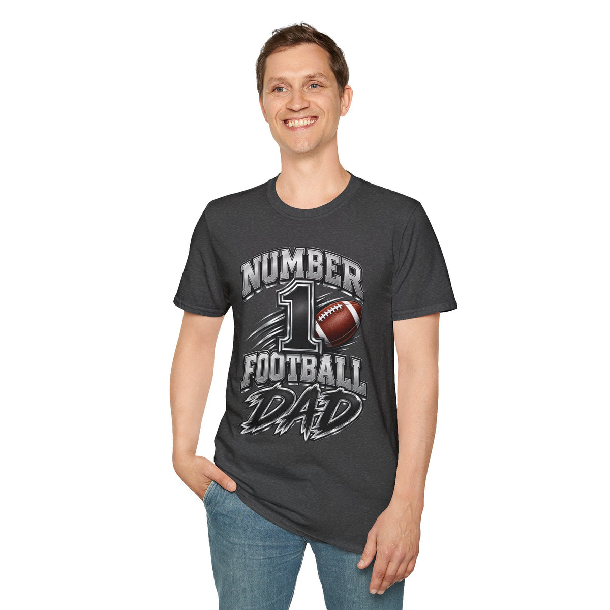 Number 1 Football Dad T-Shirt — Proud Football Dad Tee