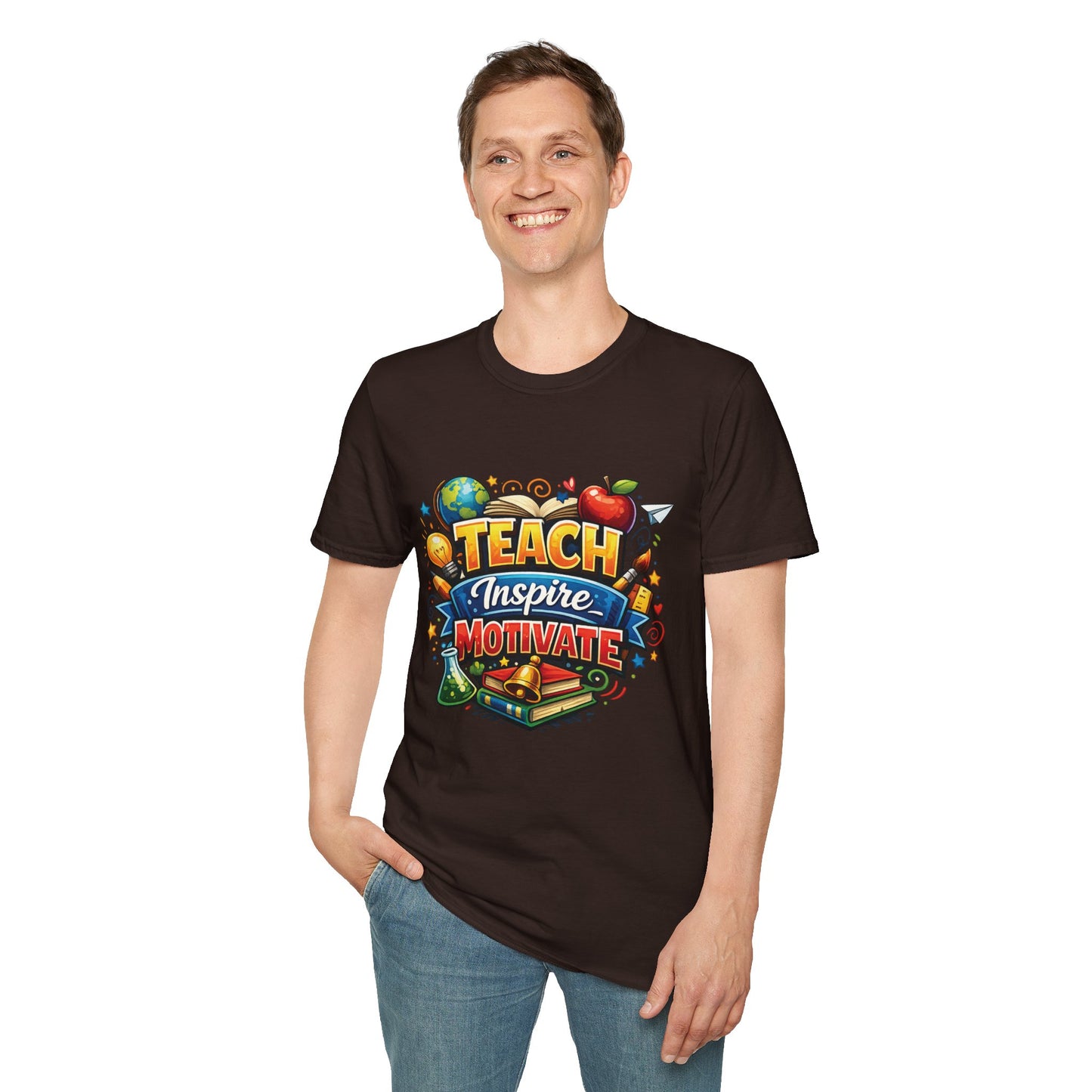 Teacher "Teach Inspire Motivate" T-Shirt — Colorful School Education Tee