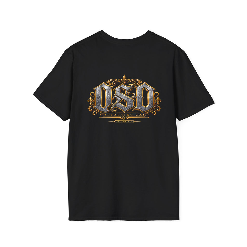 OSD Gothic Logo T-Shirt — Vintage Ornate Crest Tee
