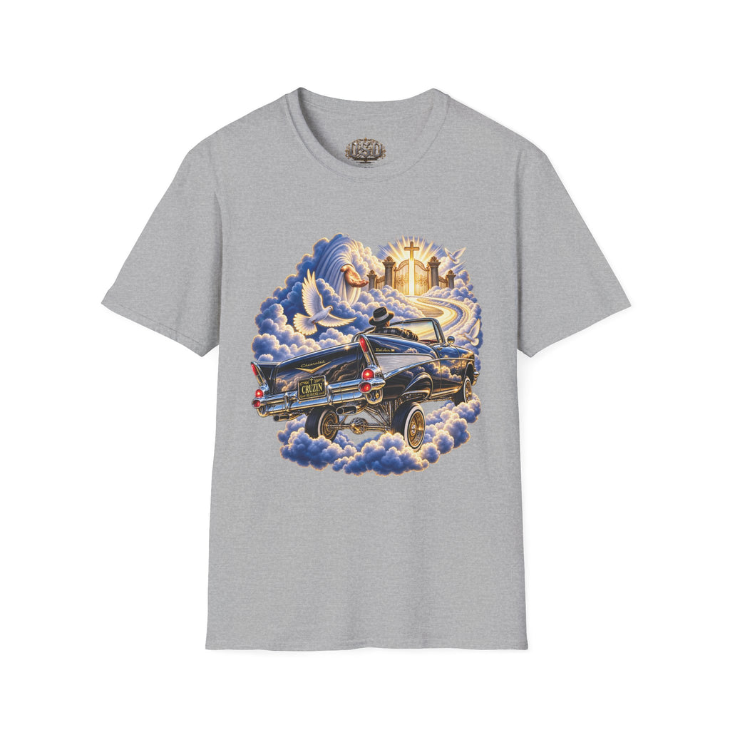 Christian Heaven Car Tribute T-Shirt — Guardian Angel, Cross & Dove T Shirt
