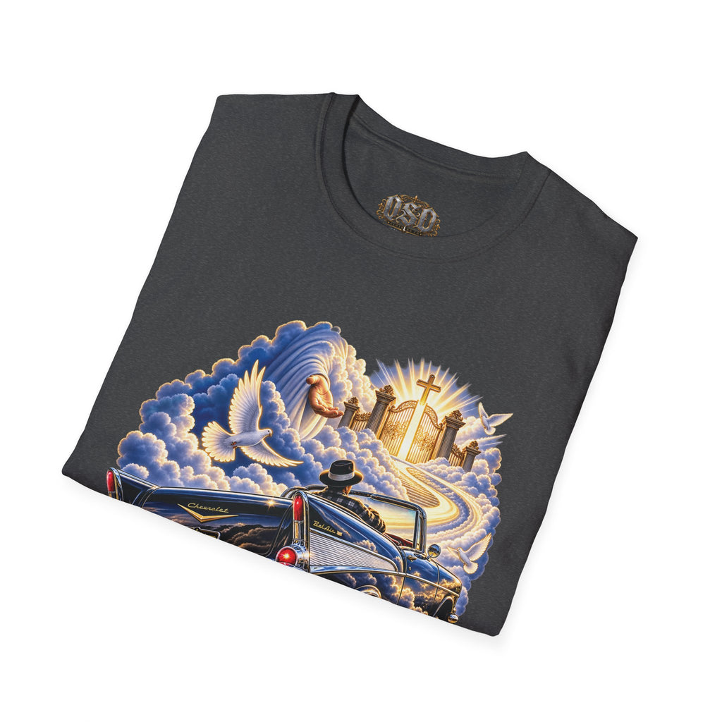 Christian Heaven Car Tribute T-Shirt — Guardian Angel, Cross & Dove T Shirt