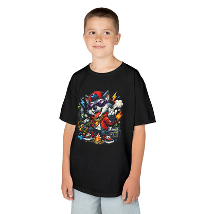 Kid's Cool Wolf Graphic Tee — Cool Music Festival Shirt for Kids