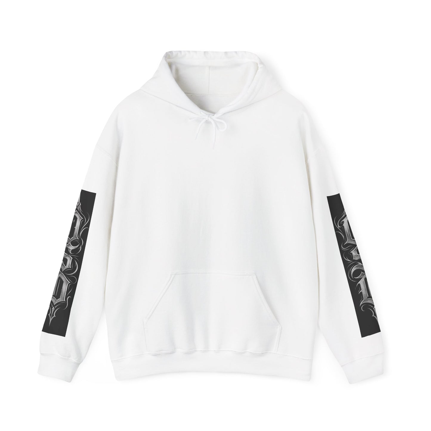 Graphic Hoodie — Gothic "OSD" Logo Pullover with Sleeve Panels