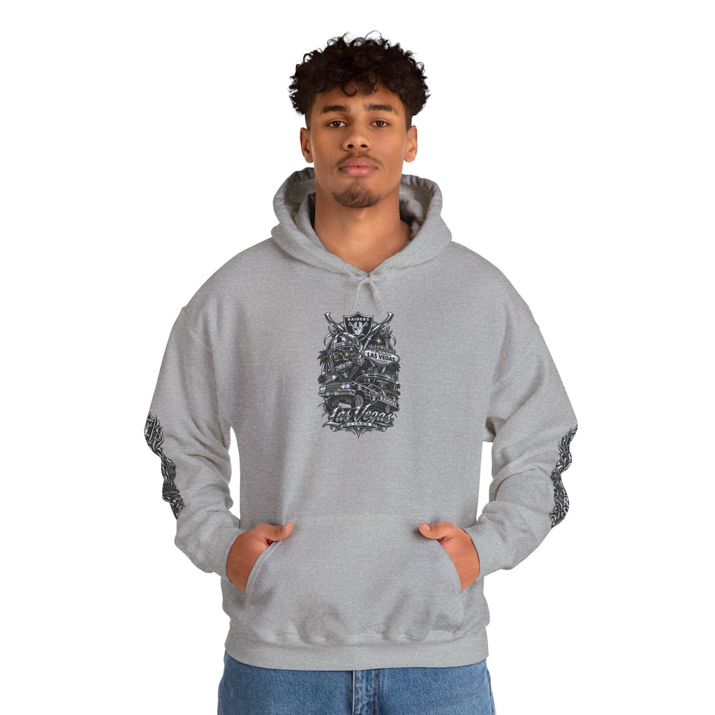Las Vegas Raider Hoodie — Raider Graphic Pullover with Sleeve Art
