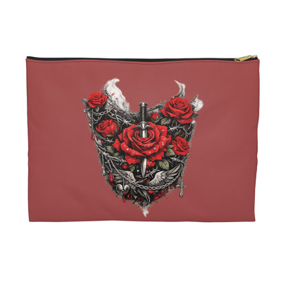 Gothic Rose Sword Accessory Pouch — Vintage OSD Crest Makeup Bag