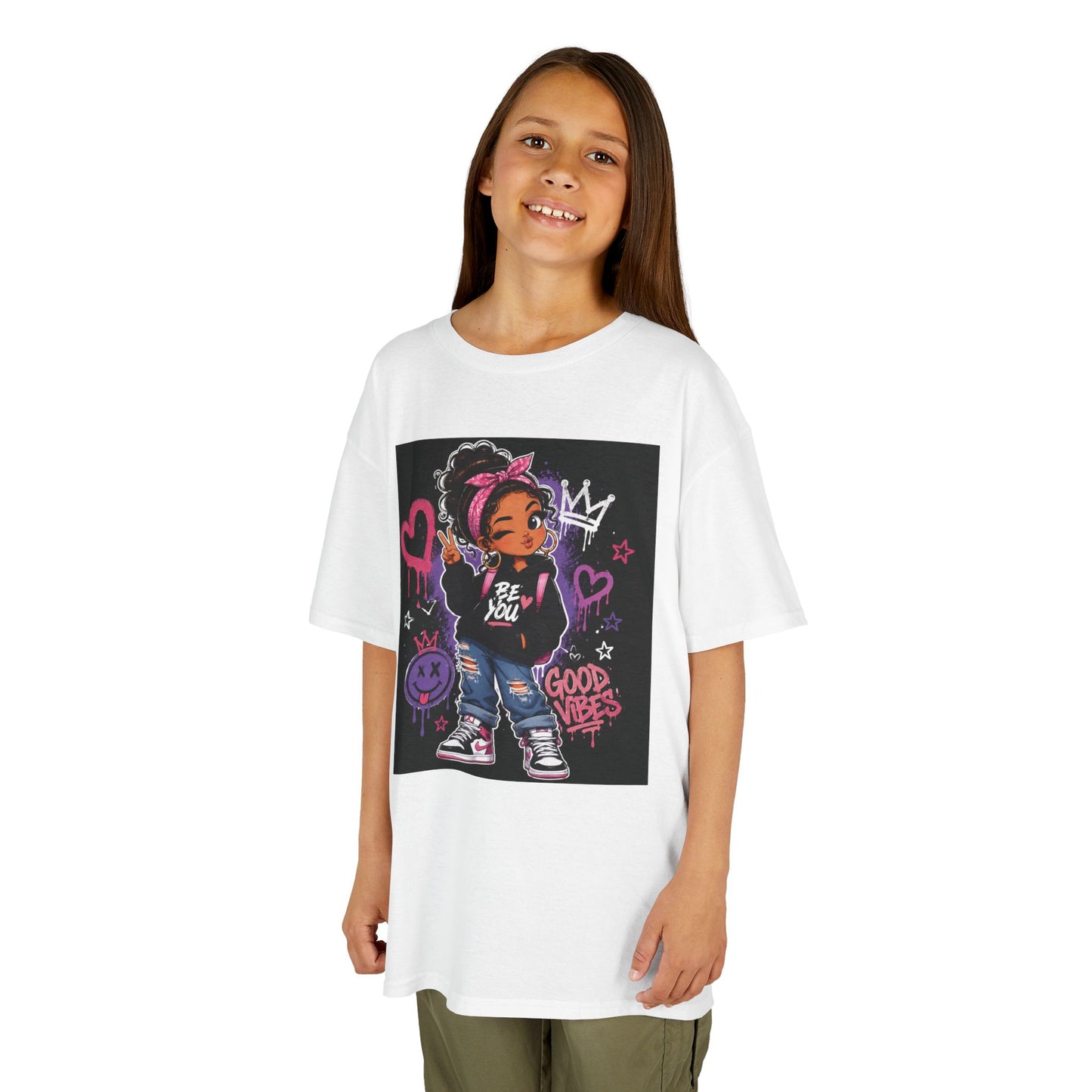 Kids Tee — Cute Graffiti Kid Character "Be You" Streetwear T-Shirt