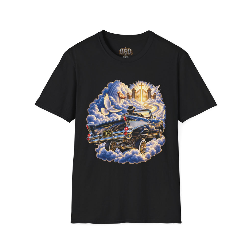 Christian Heaven Car Tribute T-Shirt — Guardian Angel, Cross & Dove T Shirt