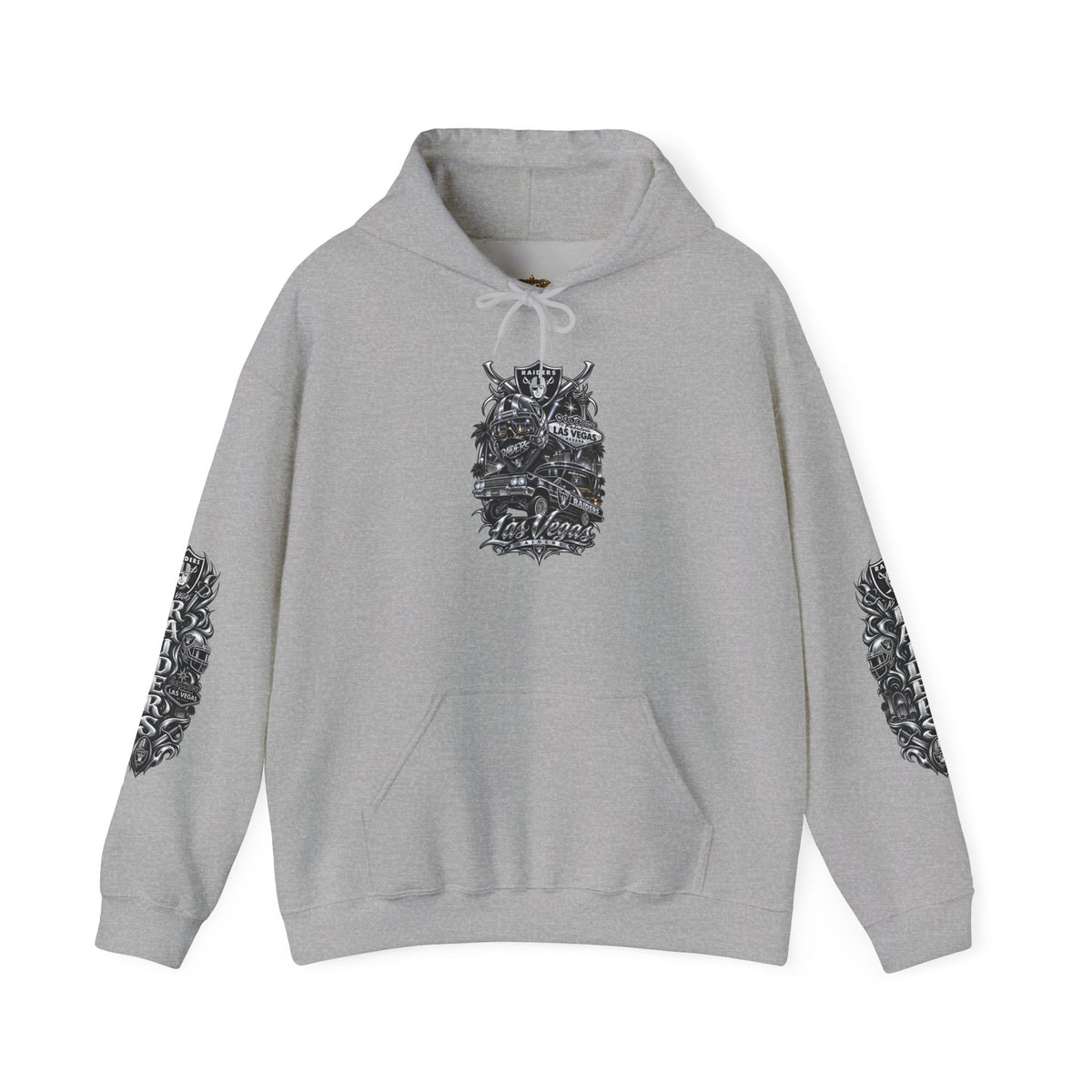 Las Vegas Raider Hoodie — Raider Graphic Pullover with Sleeve Art