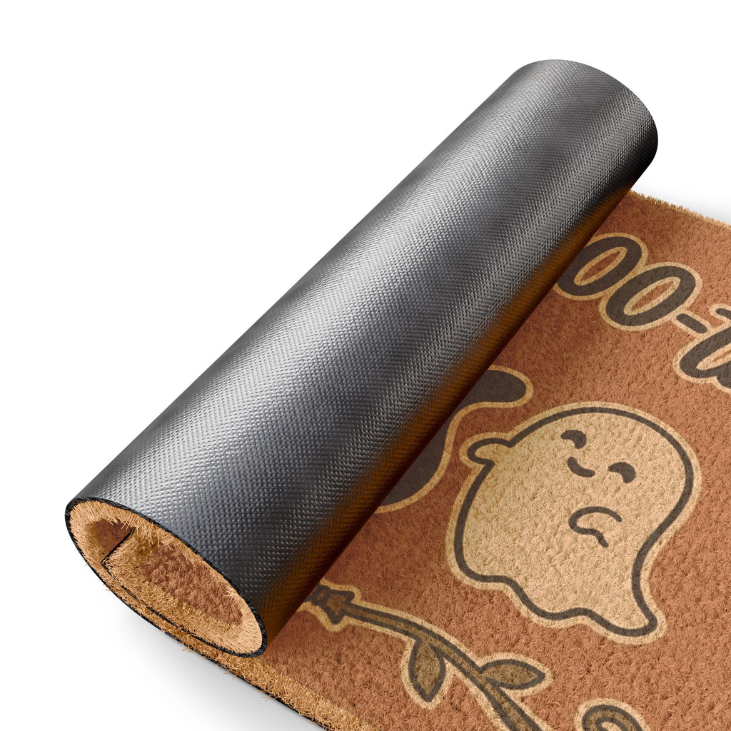 Doormat — "Wipe Your BOO-ties" Halloween Cat, Pumpkin & Ghost Welcome Mat