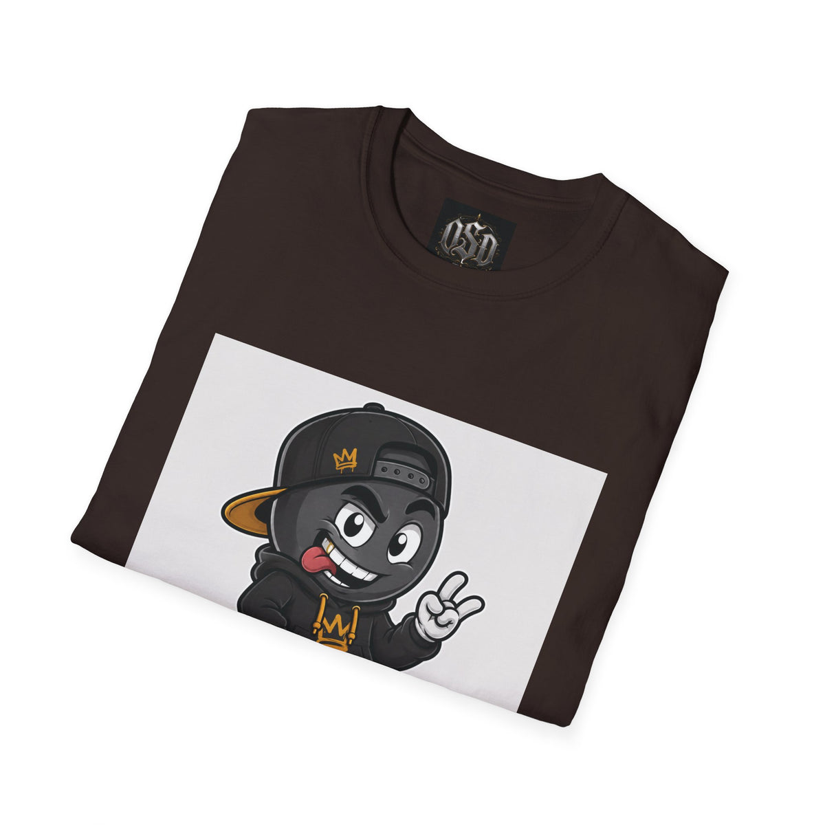 Character Graphic T‑Shirt — Cartoon Peace Sign Streetwear Tee