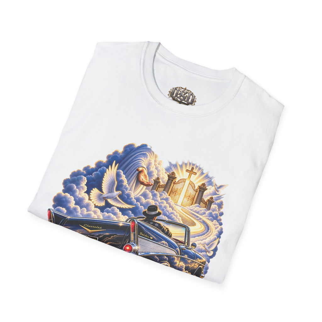 Christian Heaven Car Tribute T-Shirt — Guardian Angel, Cross & Dove T Shirt