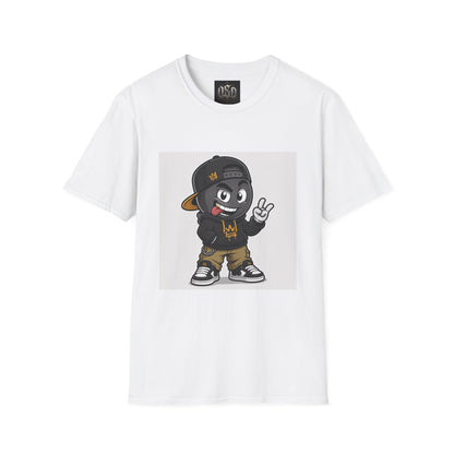 Character Graphic T‑Shirt — Cartoon Peace Sign Streetwear Tee