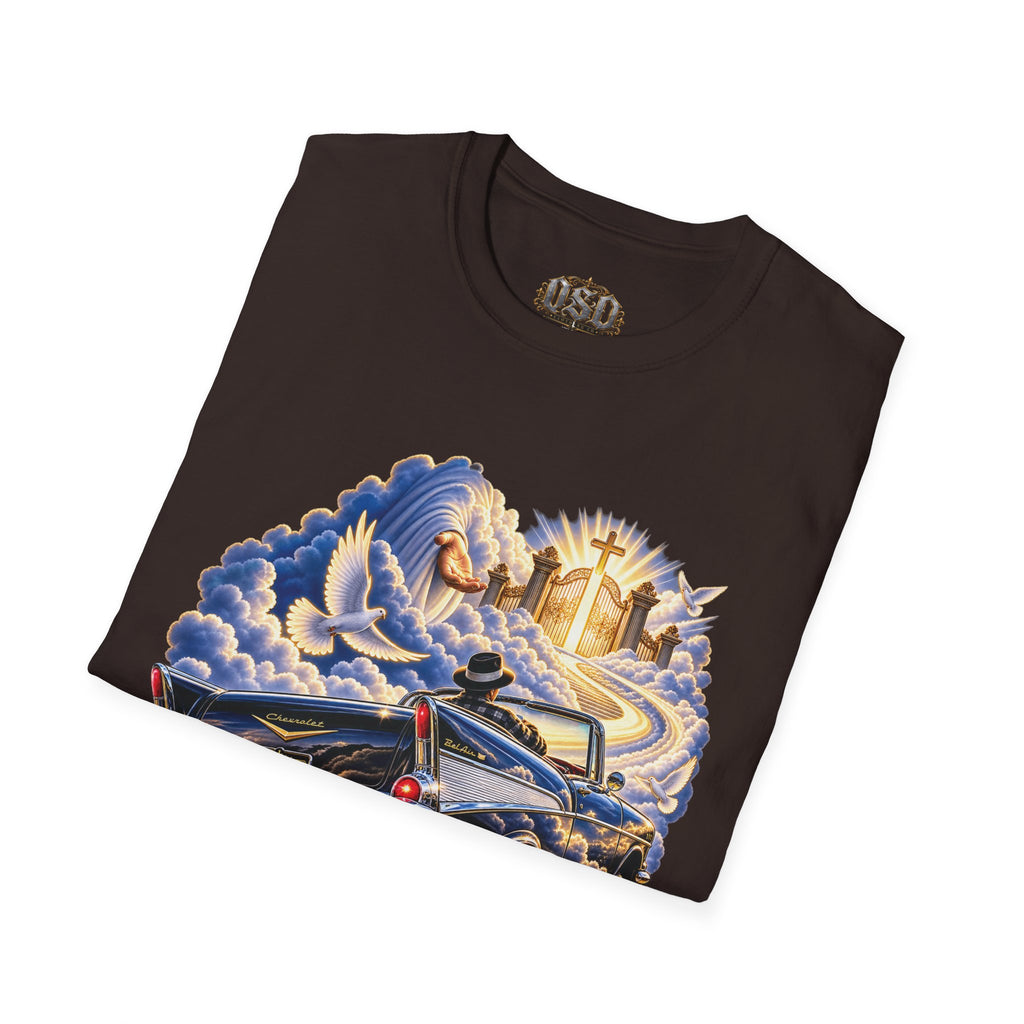 Christian Heaven Car Tribute T-Shirt — Guardian Angel, Cross & Dove T Shirt
