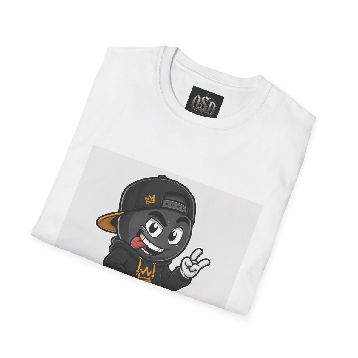 Character Graphic T‑Shirt — Cartoon Peace Sign Streetwear Tee