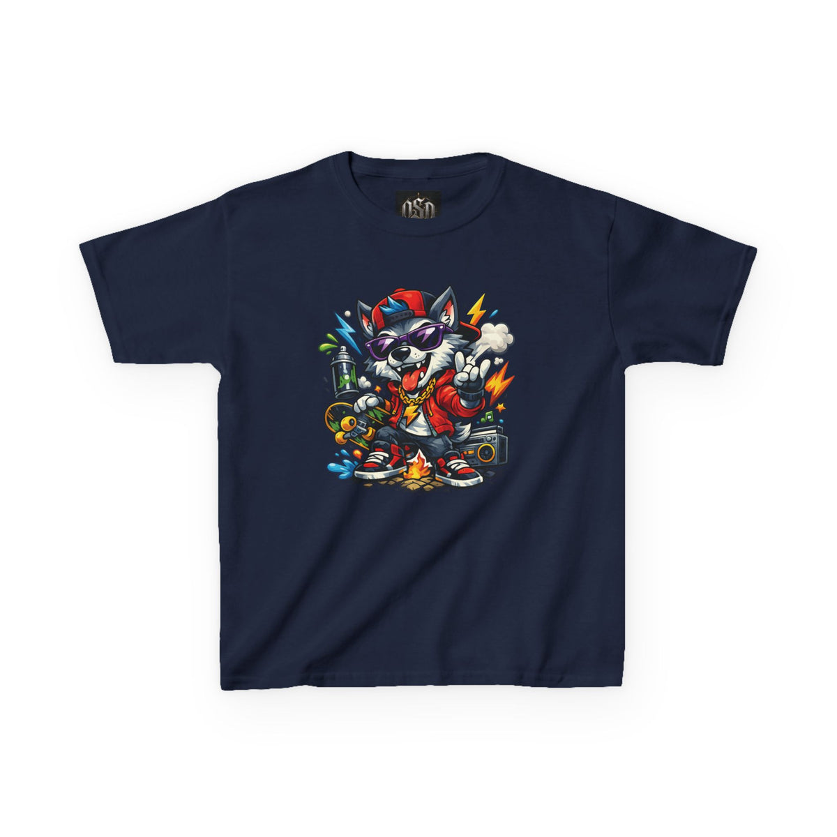 Kid's Cool Wolf Graphic Tee — Cool Music Festival Shirt for Kids