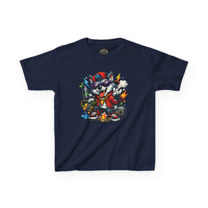 Kid's Cool Wolf Graphic Tee — Cool Music Festival Shirt for Kids