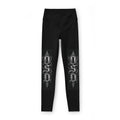 Gothic Script Leggings — Black Women’s High-Waist Athletic Pants