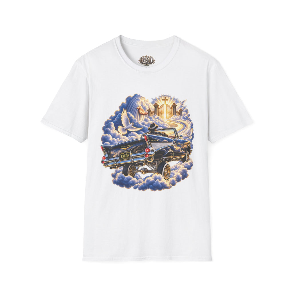 Christian Heaven Car Tribute T-Shirt — Guardian Angel, Cross & Dove T Shirt