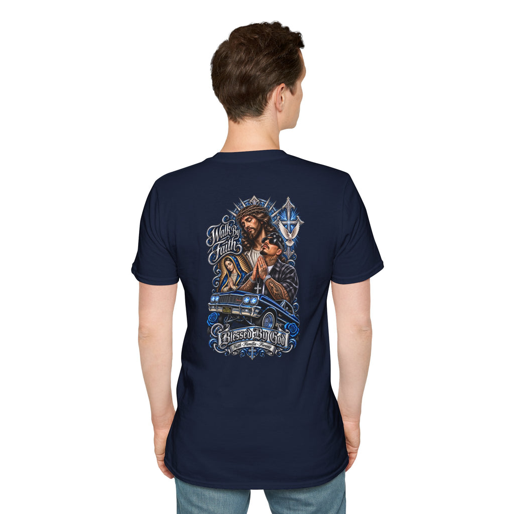Jesus Prays T-Shirt – Faith, Cross & Blessed Are the Merciful Graphic Tee