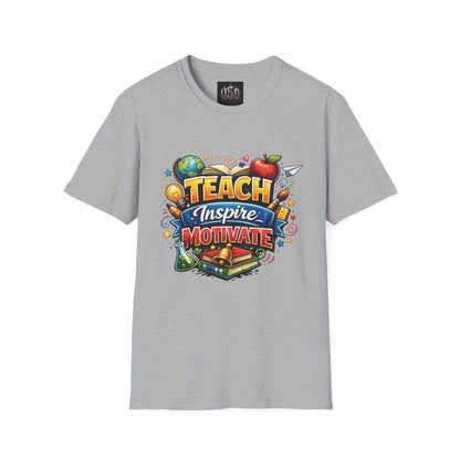 Teacher "Teach Inspire Motivate" T-Shirt — Colorful School Education Tee