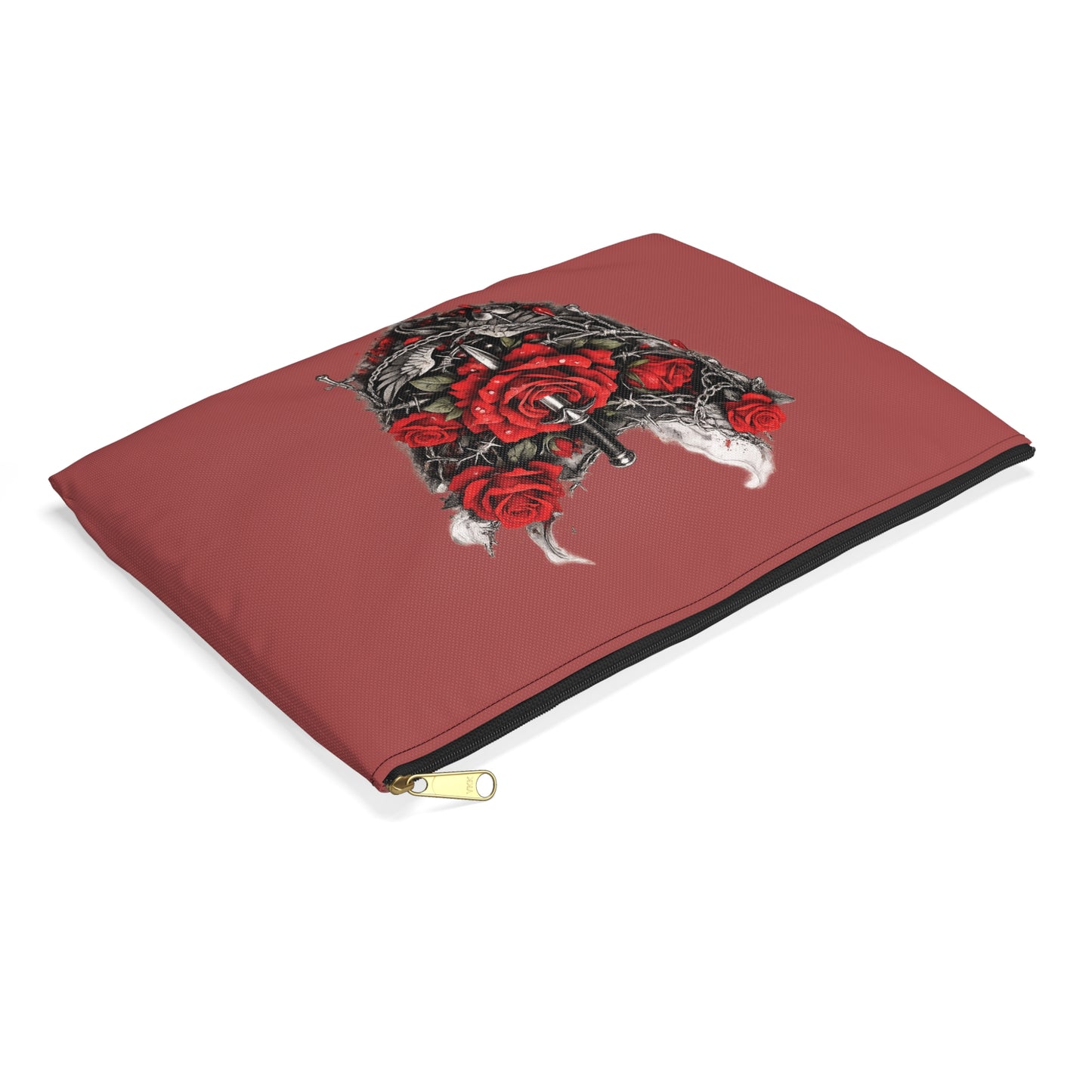 Gothic Rose Sword Accessory Pouch — Vintage OSD Crest Makeup Bag