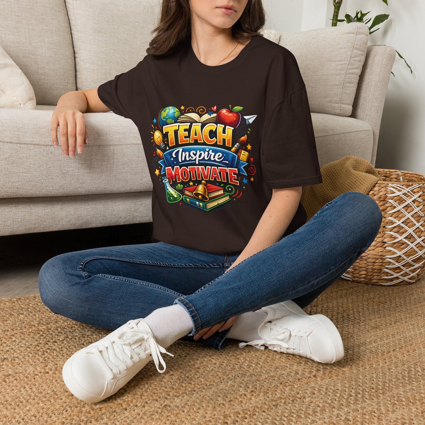 Teacher "Teach Inspire Motivate" T-Shirt — Colorful School Education Tee