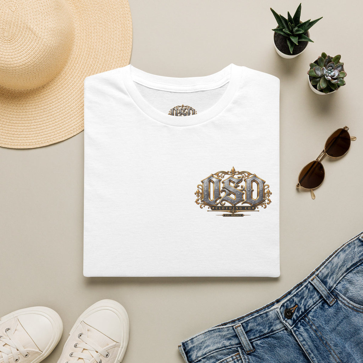 1990 Vintage OSD Crest T-Shirt — Retro 90s Emblem Tee