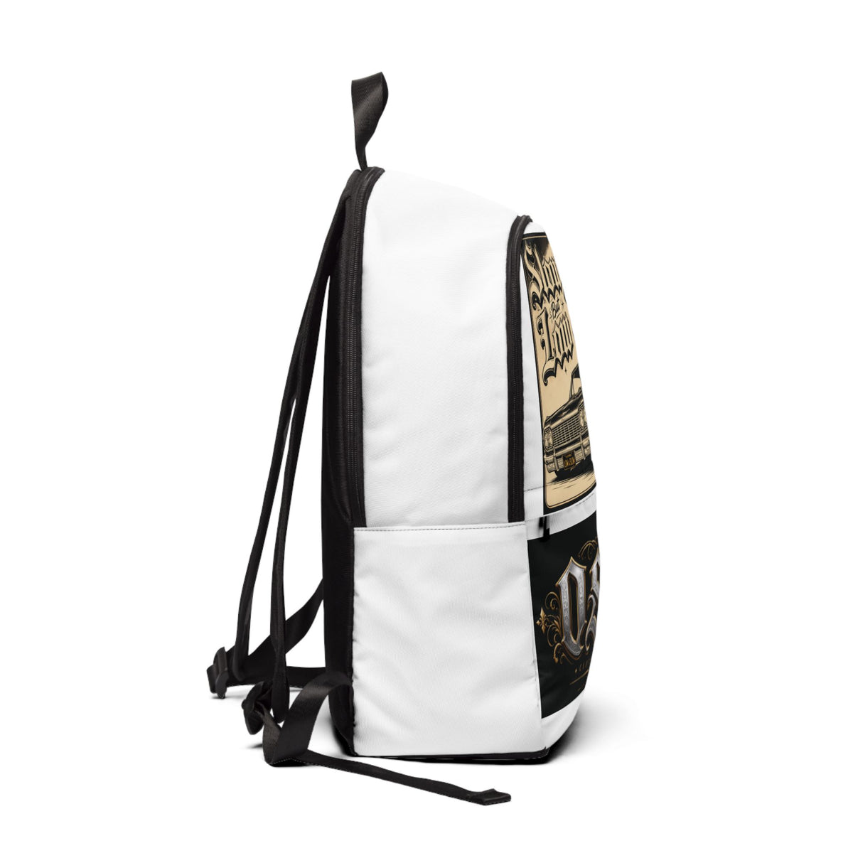 Lowrider 'Slow and Low' Fabric Backpack — Retro Car Art Streetwear Bag