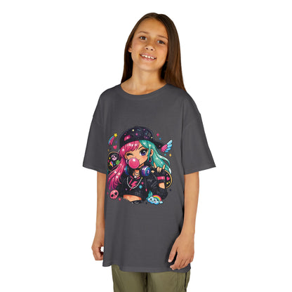 Kids Anime Gamer Tee — Colorful Kawaii Girl Graphic