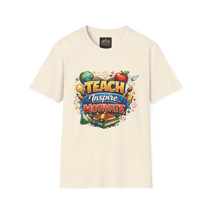 Teacher "Teach Inspire Motivate" T-Shirt — Colorful School Education Tee