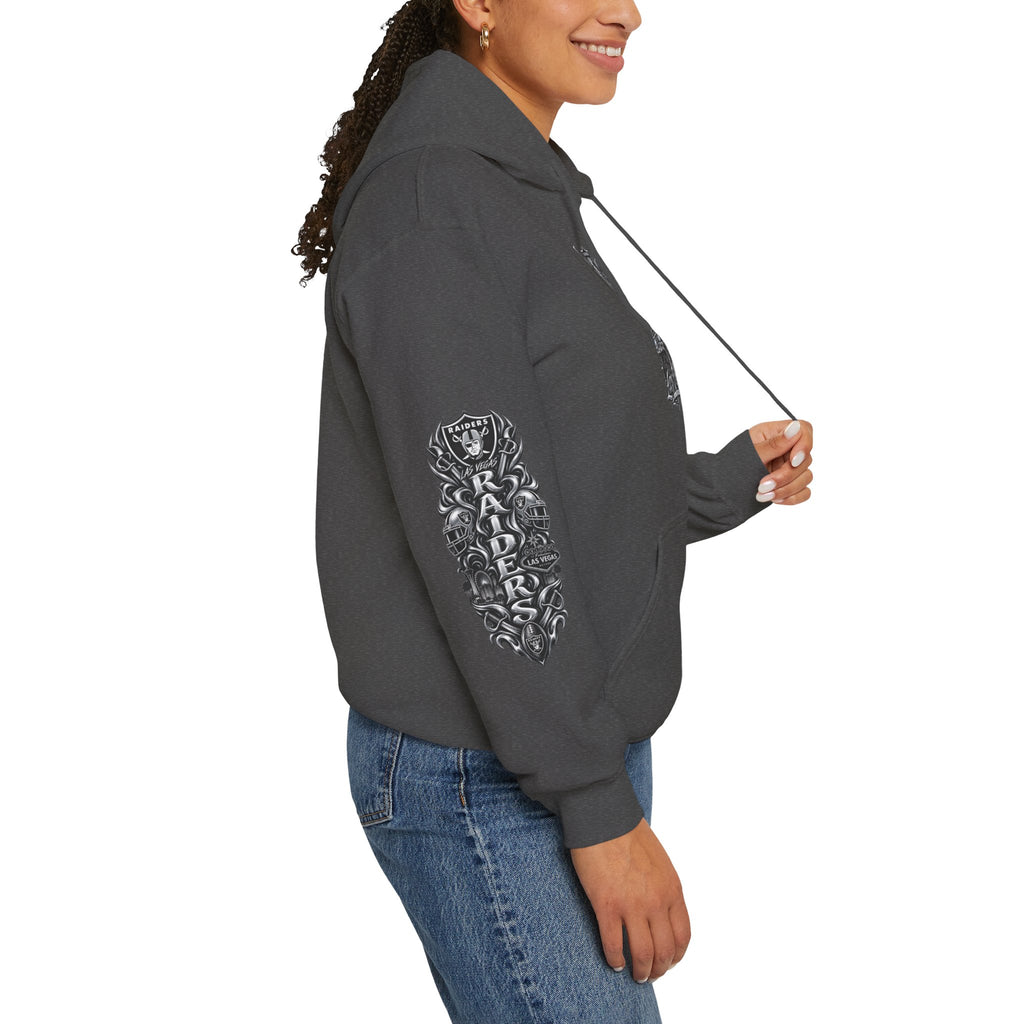 Las Vegas Raider Hoodie — Raider Graphic Pullover with Sleeve Art