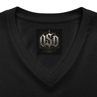 Women's V‑Neck Tee — "Beauty & Power" Gothic Rose Graphic