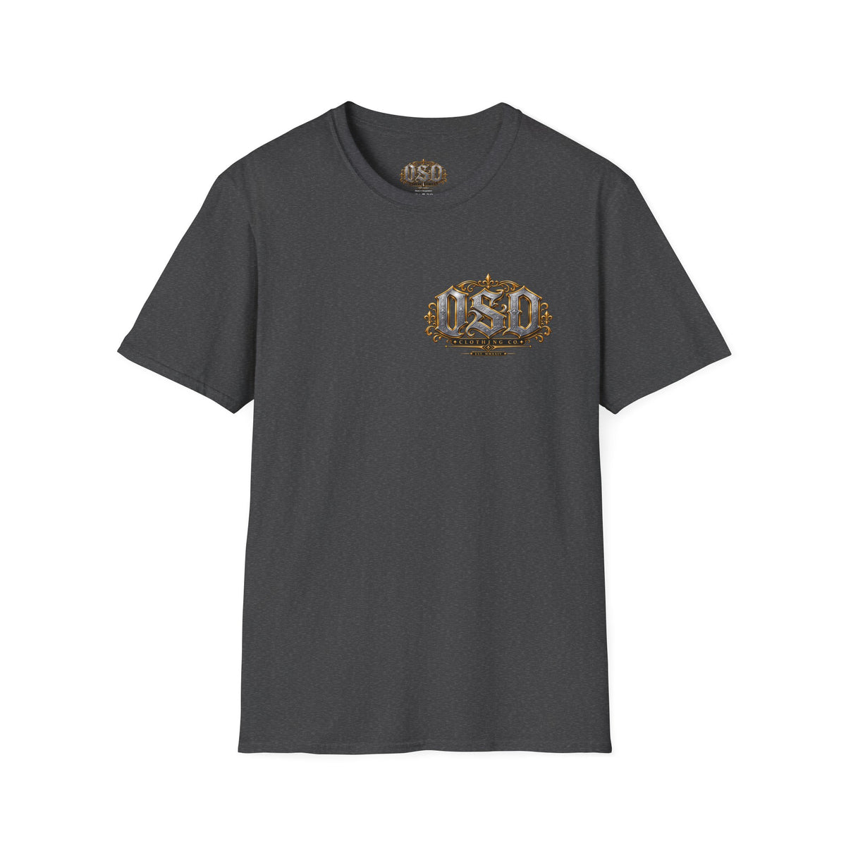 OSD Gothic Logo T-Shirt — Vintage Ornate Crest Tee