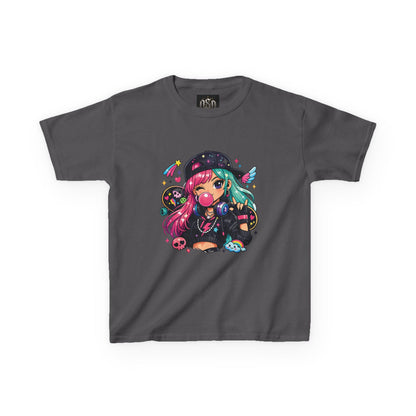 Kids Anime Gamer Tee — Colorful Kawaii Girl Graphic