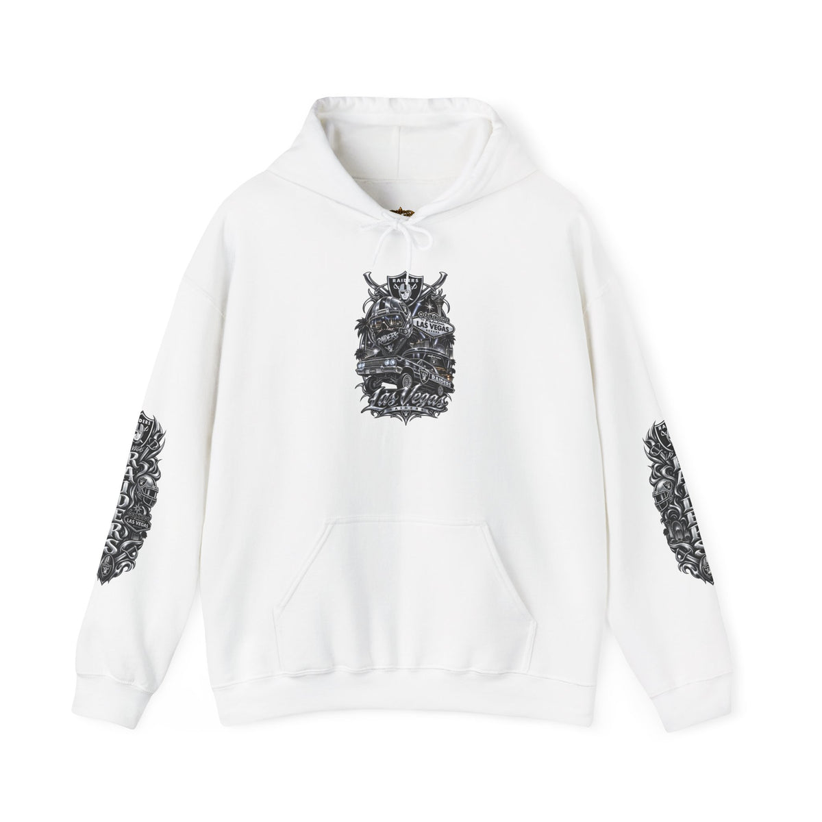 Las Vegas Raider Hoodie — Raider Graphic Pullover with Sleeve Art