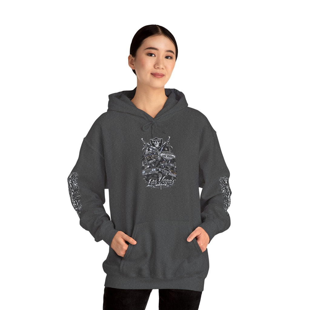 Las Vegas Raider Hoodie — Raider Graphic Pullover with Sleeve Art